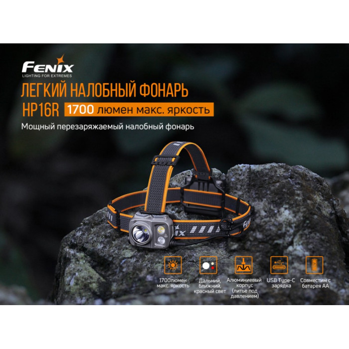 Налобний ліхтар Fenix HP16R - Luminus SST40, Cree XP-G3 S4, Everlight 2835 (HP16R)