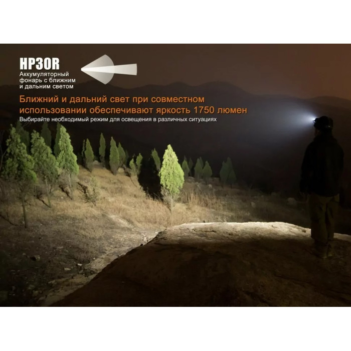 Налобний ліхтар Fenix HP30R Black - Cree XM-L2, XP-G2 (R5) (HP30Rblack)