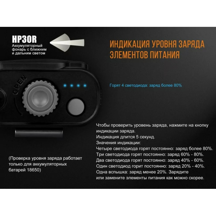 Налобний ліхтар Fenix HP30R Black - Cree XM-L2, XP-G2 (R5) (HP30Rblack)