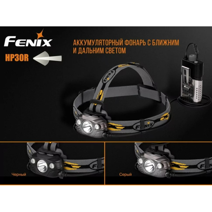 Налобний ліхтар Fenix HP30R Black - Cree XM-L2, XP-G2 (R5) (HP30Rblack)