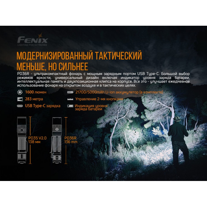 Ліхтар ручний Fenix PD36R (PD36R)
