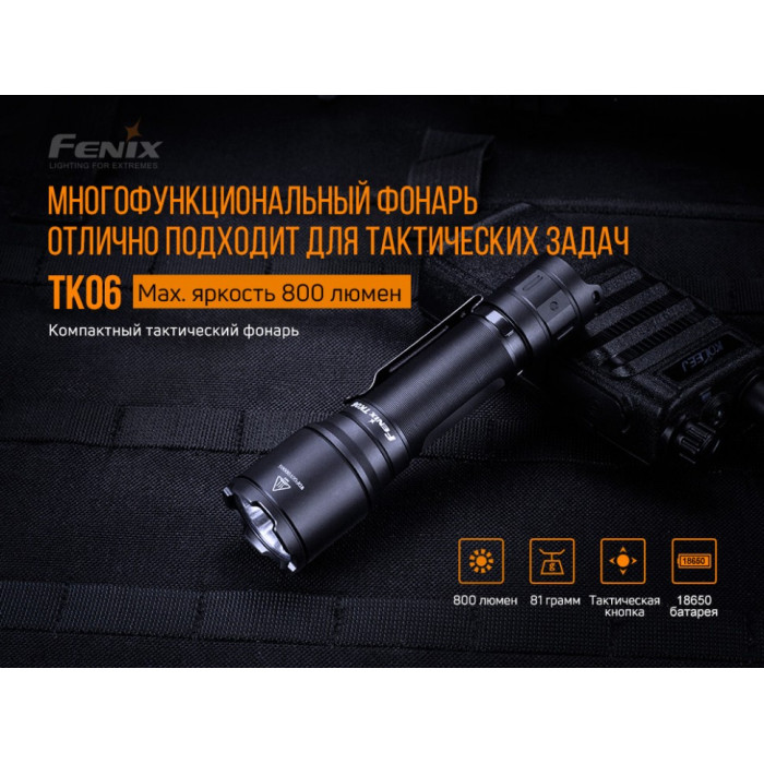 Ліхтар ручний Fenix TK06 Luminus SST20 L4 (TK06)