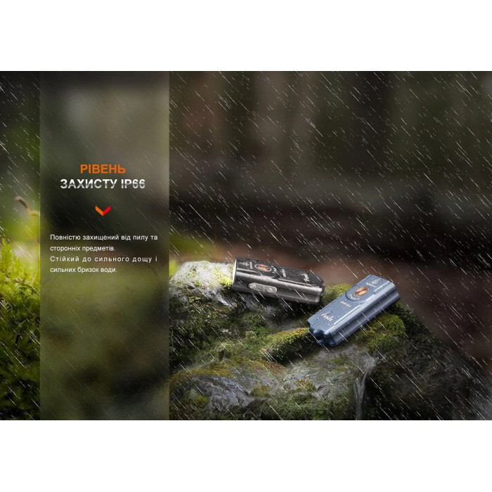 Фонарь наключный Fenix E03R V2.0 Grey (E03RV20GR)