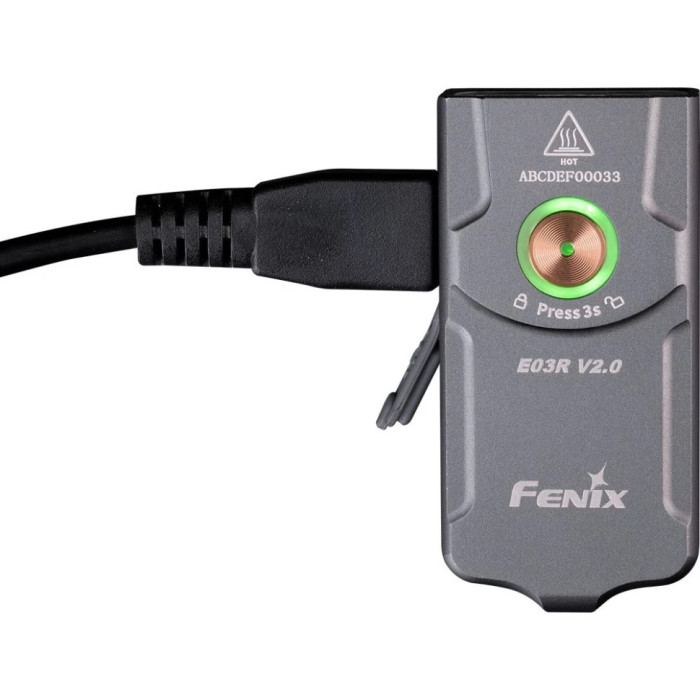 Фонарь наключный Fenix E03R V2.0 Grey (E03RV20GR)