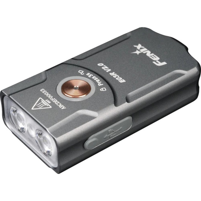 Фонарь наключный Fenix E03R V2.0 Grey (E03RV20GR)