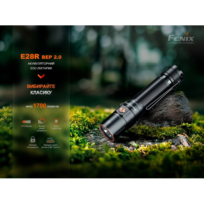 Ліхтар ручний Fenix E28R V2.0 (E28RV20)