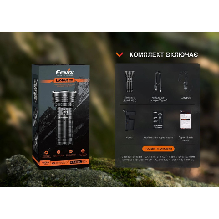 Ліхтар ручний Fenix LR40R V2.0 (LR40RV20)