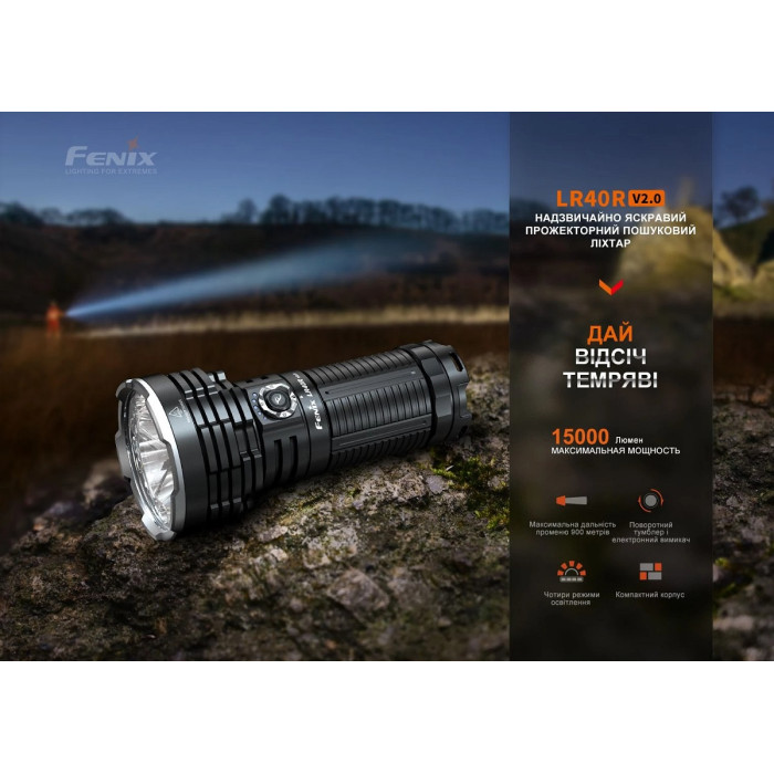 Ліхтар ручний Fenix LR40R V2.0 (LR40RV20)