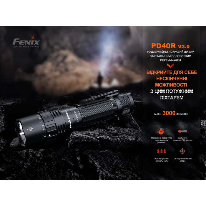 Ліхтар ручний Fenix PD40R V3.0 (PD40RV30)