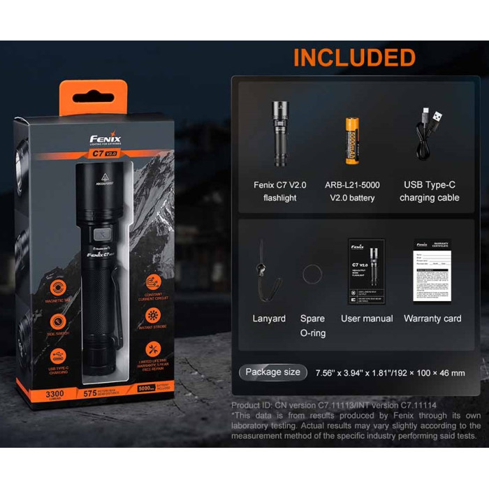 Фонарь ручной Fenix C7 V.2.0 (C7V20)