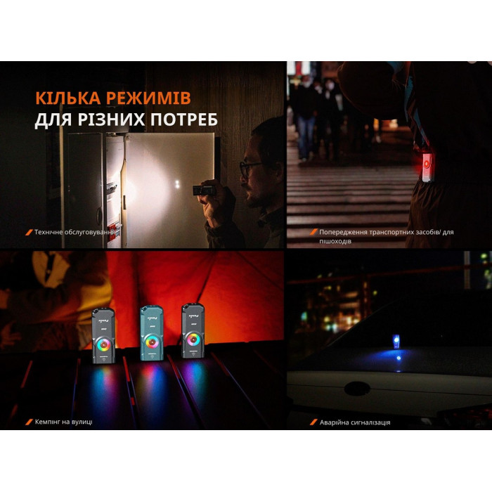 Фонарь наключный Fenix E06R Gray (E06RGray)