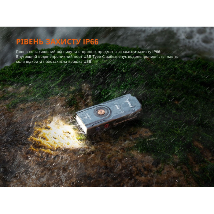 Фонарь наключный Fenix E06R Gray (E06RGray)
