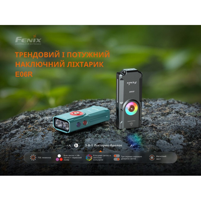 Фонарь наключный Fenix E06R Gray (E06RGray)