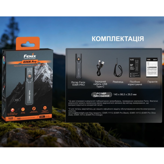 Ліхтар Fenix E06R PRO, Black (E06RPROB)