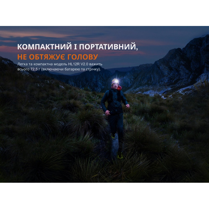 Налобный фонарь Fenix HL12R V2.0, Gray (HL12RV20Gr)