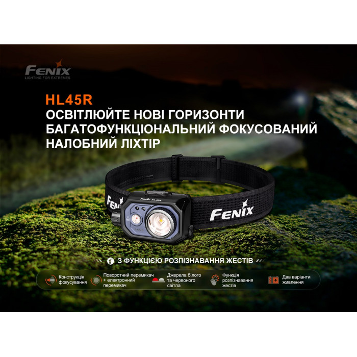 Налобный фонарь с бесконтактным датчиком Fenix HL45R LED (HL45RLED)
