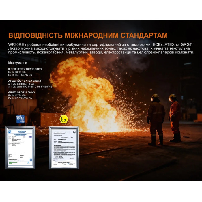 Ліхтар ручний вибухозахищений Fenix WF30RE Spark (Spark)