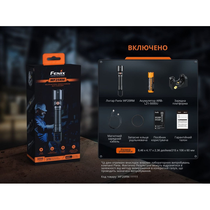 Ліхтар ручний з магнітною зарядкою Fenix WF25RM (WF25RM)
