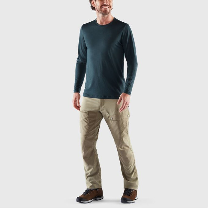 Футболка чоловіча Fjallraven Abisko Wool LS Arctic Green (87194.667)