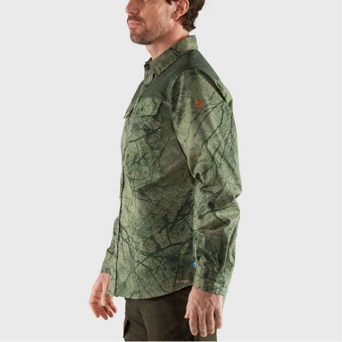 Рубашка мужская Fjallraven Varmland G-1000 Shirt Green Camo/Deep Forest (87326.626-662)