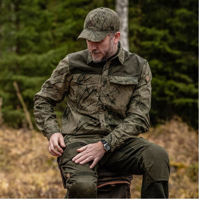 Рубашка мужская Fjallraven Varmland G-1000 Shirt Green Camo/Deep Forest (87326.626-662)