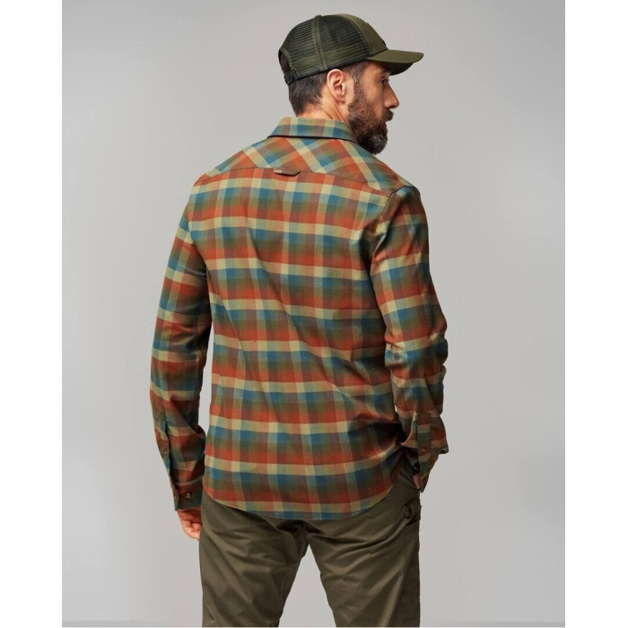 Рубашка мужская Fjallraven Lappland Stretch Flannel Shirt M, Laurel Green/Autumn Leaf (12600195.625-215)