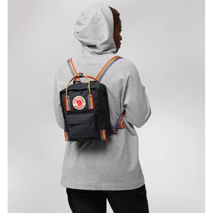 Рюкзак Fjallraven Kanken Rainbow Mini Black/Rainbow Pattern (23621.550-907)