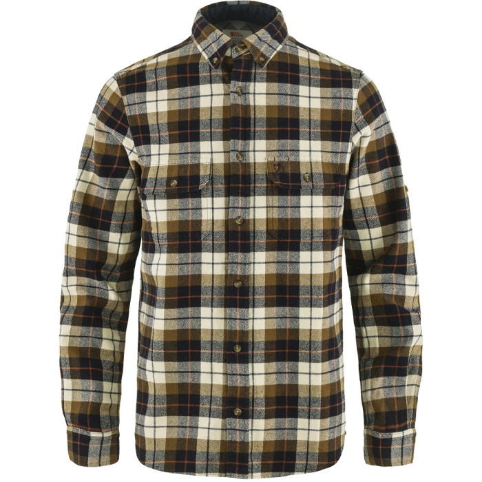 Рубашка мужская Fjallraven Singi Heavy Flannel Shirt, Chalk White/Dark Navy (81373.113-555)