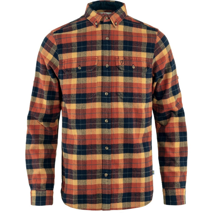 Рубашка мужская Fjallraven Singi Heavy Flannel Shirt, Autumn Leaf/Dark Navy (81373.215-555)