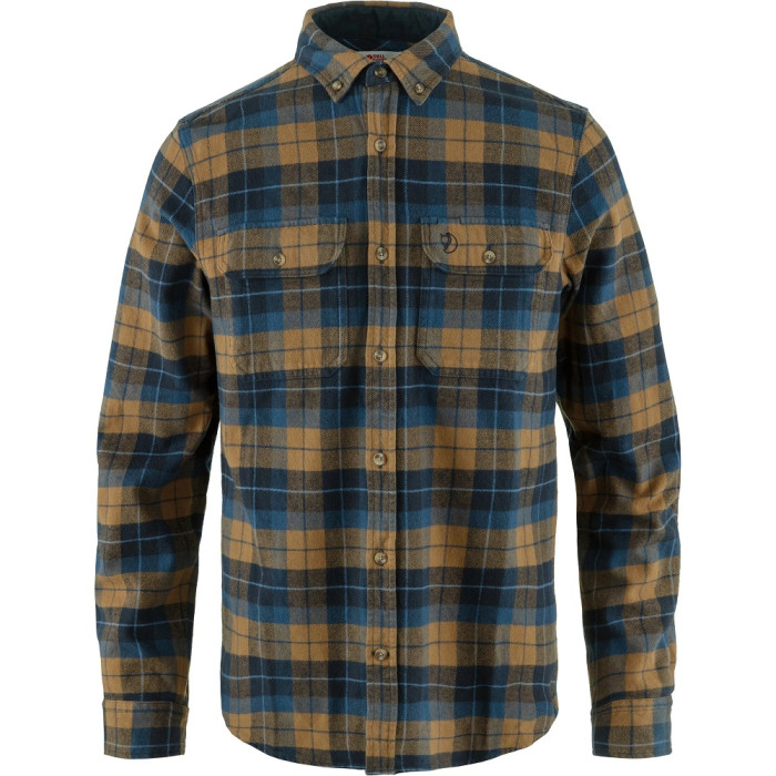 Рубашка мужская Fjallraven Singi Heavy Flannel Shirt, Dark Navy/Buckwheat Brown (81373.555-232)