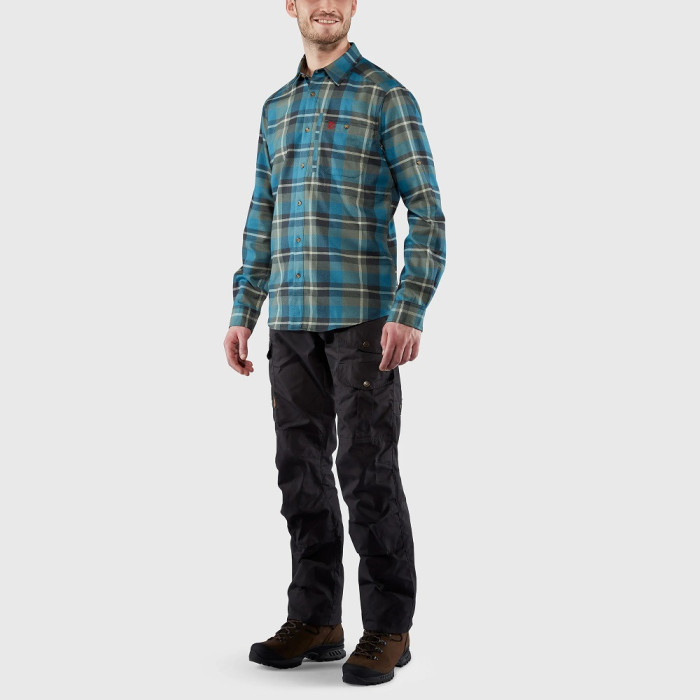 Рубашка мужская Fjallraven Fjallglim Relaxed Shirt, Black/Grey (81380.550-020)