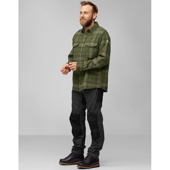 Рубашка мужская Fjallraven Ovik Twill Shirt, Autumn Leaf/Dark Navy (81478.215-555)