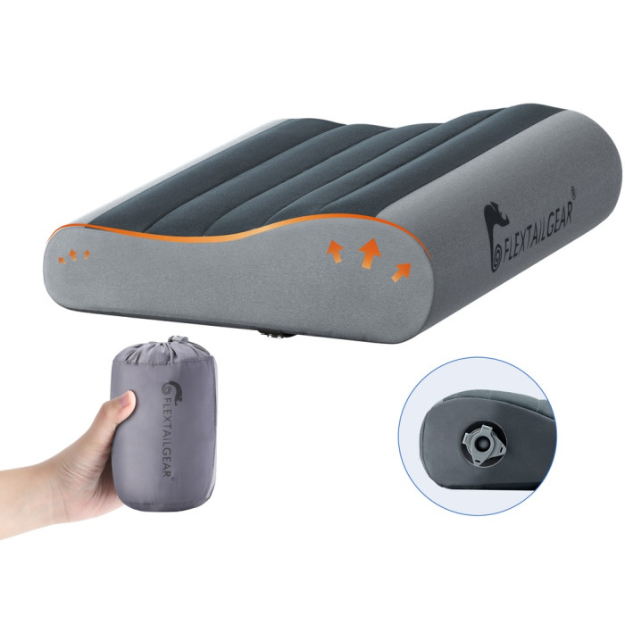 Надувна подушка анатомічна Flextail Zero Pillow SE, grey (6975755962184)