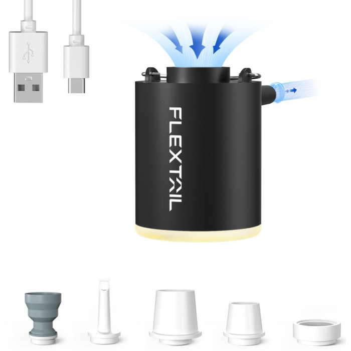 Насос-ліхтар кемпінговий із вакуумними пакетами (2 шт) Flextail Tiny Pump Х, чорний (6975755966335)