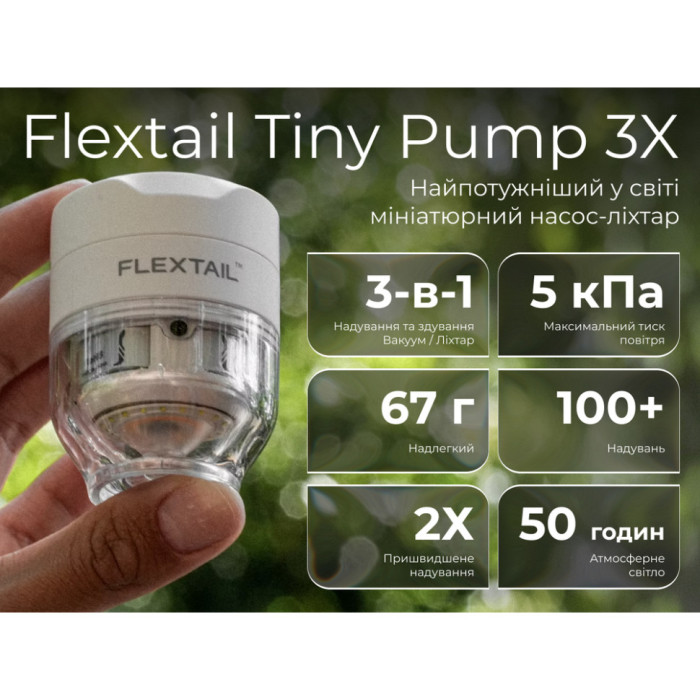 Насос-ліхтар кемпінговий Flextail Tiny Pump 3X, білий (6975755966915)