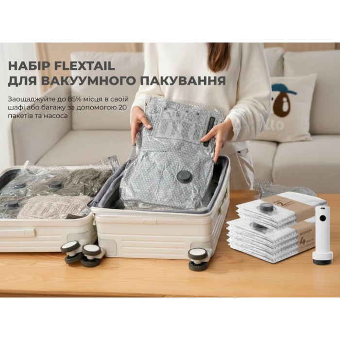Набір для вакуумного пакування Vollyc by Flextail (NANO BAG SET), 20 пакетів + насос (6975755967134)