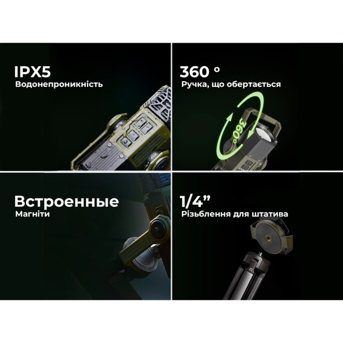 Фумігатор-ліхтар-повербанк кемпінговий Flextail Evo Repel, чорний (6975755960319)