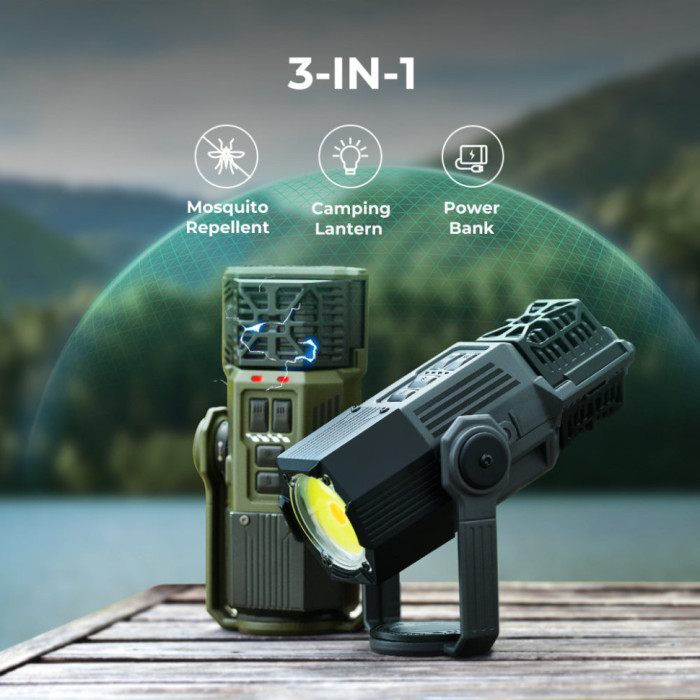 Фумігатор-ліхтар-повербанк кемпінговий Flextail Evo Repel, чорний (6975755960319)