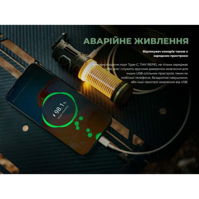 Фумигатор-фонарь кемпинговый Flextail Tiny Repel S, бежевый (TRS4800)