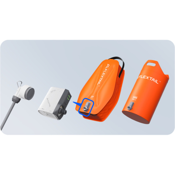 Душ портативний із ємністю та насосом Flextail Tiny Shower Bag, 20л, помаранчевий (TSB-650)