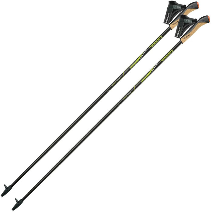 Палиці для скандинавської ходьби Gabel FX-75 Snake Carbon Dual Spike black/yellow - 125 (034.0124)