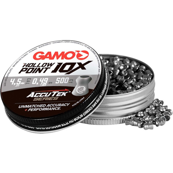 Кульки Gamo 10x HollowPoint AccuTek 0.49 г, кал.177 (4.5 мм), 500 шт. (6322546-AK)