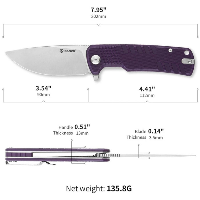 Ніж складаний Ganzo G769 Plum (G769-PL)