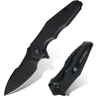 Нож складной Hightron Mini Ventura, D2, G10, черный, черный stonewash клинок (HK05BLKBS)