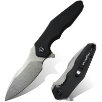 Нож складной Hightron Mini Ventura, D2, G10, черный, стальной stonewash клинок (HK05BLKS)