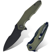 Нож складной Hightron Mini Ventura, D2, G10, зеленый, черный stonewash клинок (HK05GRNBS)