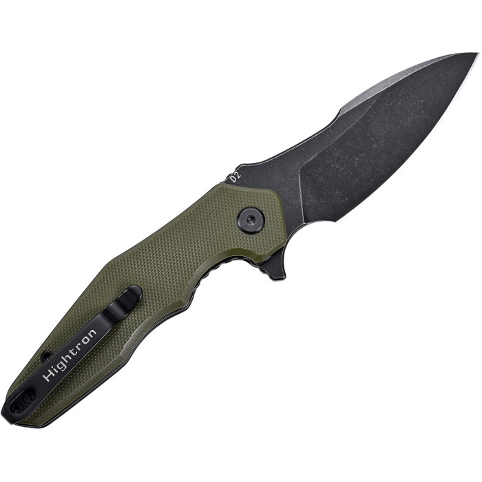 Ніж складаний Hightron Mini Ventura, D2, G10, зелений, чорний stonewash клинок (HK05GRNBS)