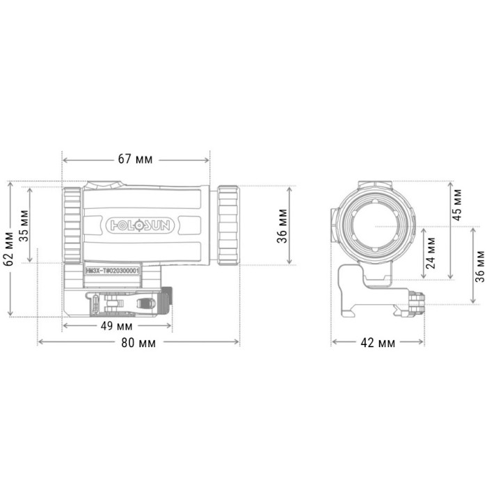 Збільшувач Holosun HM3XT 3x magnifier (747034)