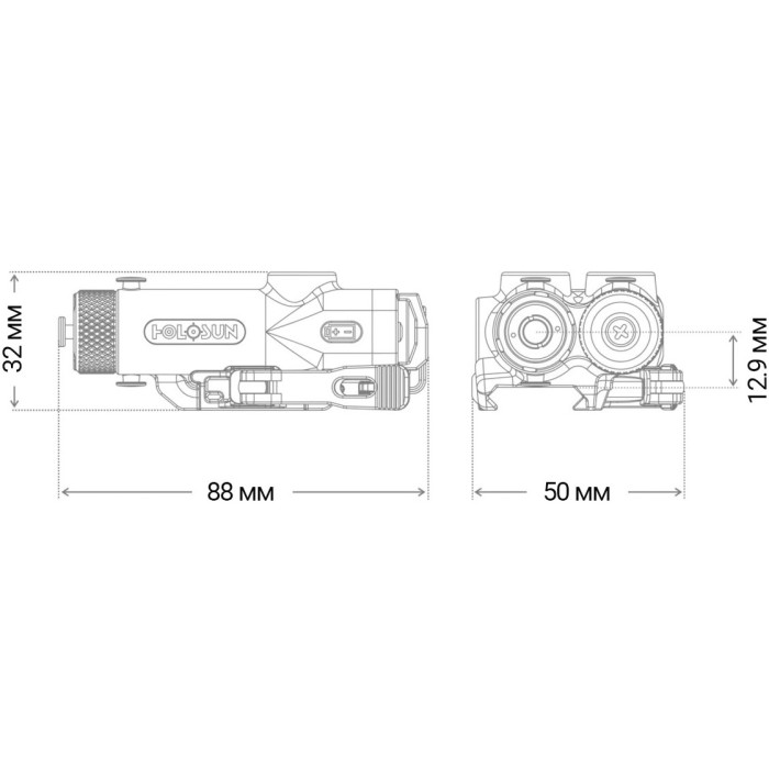 Лазерний цілевказівник Holosun LE221-GR (LE221G) Green & IR (747047)