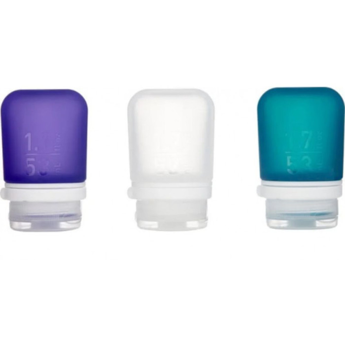 Набір силіконових пляшечок Humangear GoToob+ 3-Pack Small clear/purple/teal (022.0037)